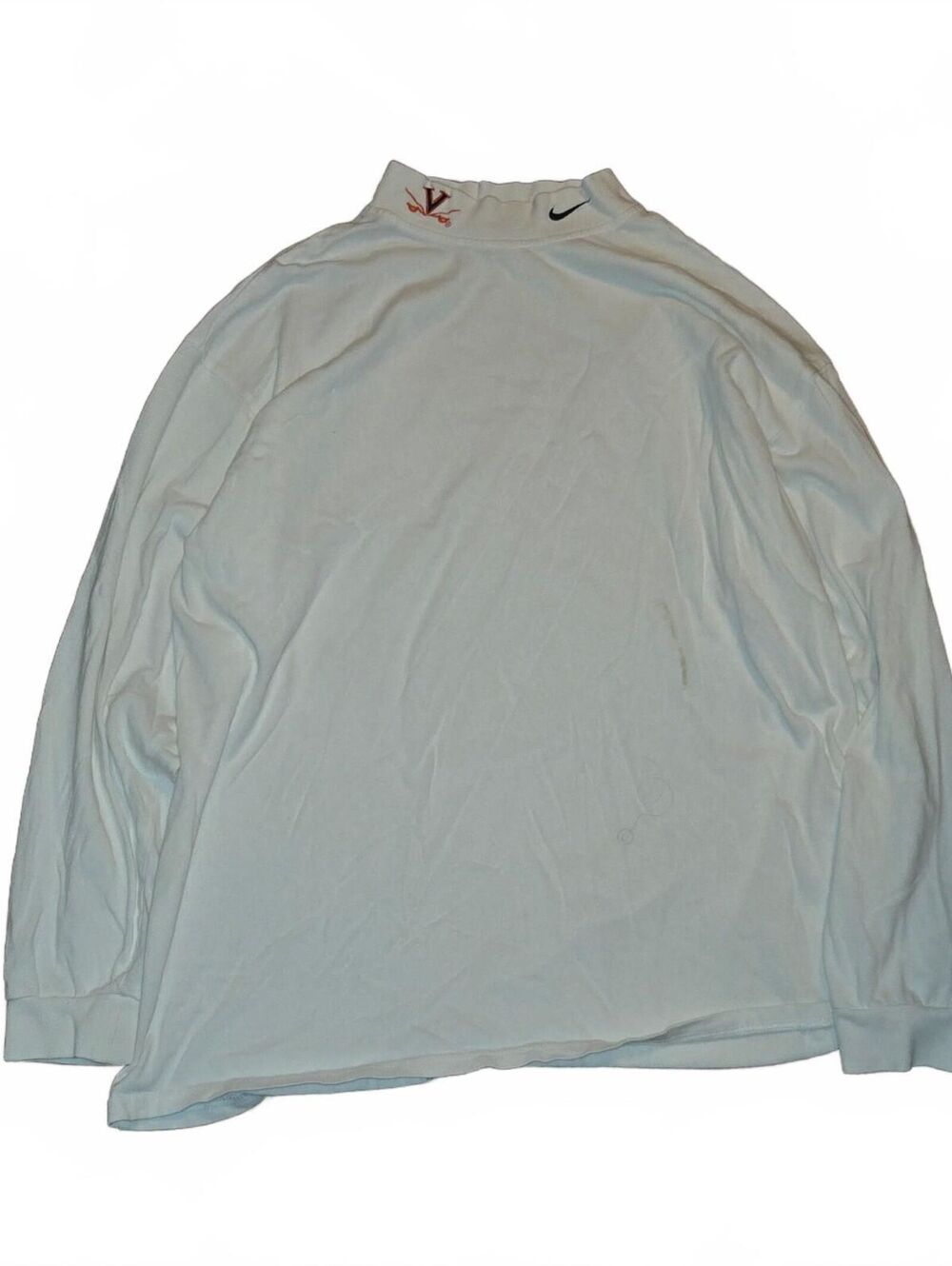 Vtg Virginia Cavaliers Mens Sz XL White Nike Team Mock Turtleneck 90's